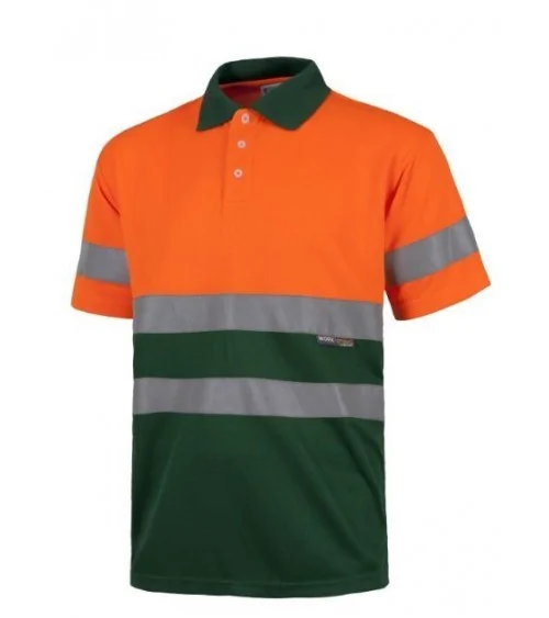 POLO ALTA VISIBILIDAD BICOLOR MANGA CORTA NARANJA