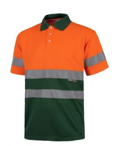 POLO ALTA VISIBILIDAD BICOLOR MANGA CORTA NARANJA