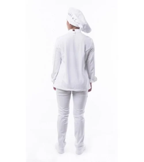 CHAQUETA MUJER MICROFIBRA Blanca espalda