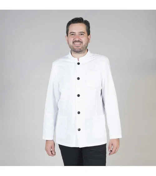 CHAQUETA HOMBRE CUELLO MAO BLANCA FRENTE