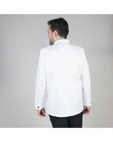 CHAQUETA HOMBRE CUELLO MAO BLANCA ESPALDA