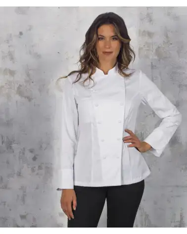 CHAQUETA COCINA MUJER CUELLO MAO