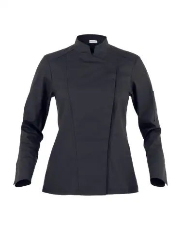 CHAQUETA COCINA MUJER SLIM FIT NEGRO