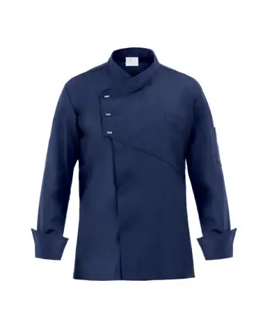 CHAQUETA COCINA CON CORCHETES azul