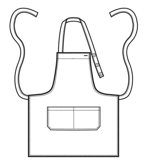 DELANTAL DE PETO RESISTENTE PARA HOSTELERÍA