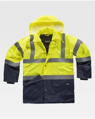 PARKA BICOLOR ALTA VISIBILIDAD IMPERMEABLE AMARILLO FRENTE