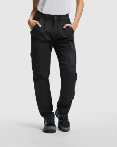 PANTALON DE MUJER MULTIBOLSILLOS ELÁSTICO NEGRO