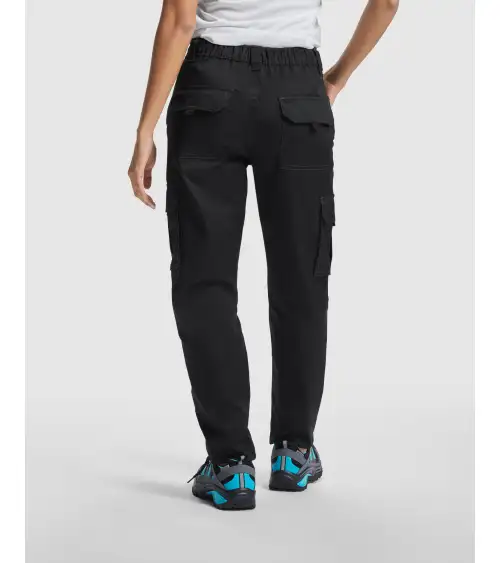 PANTALON DE MUJER MULTIBOLSILLOS ELÁSTICO NEGRO