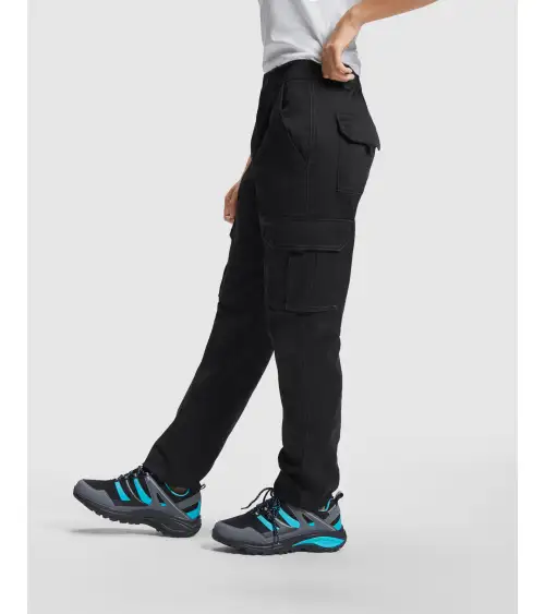 PANTALON DE MUJER MULTIBOLSILLOS ELÁSTICO NEGRO