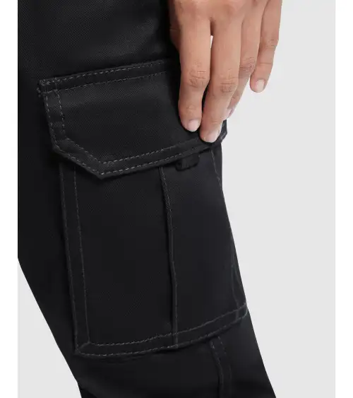 PANTALON DE MUJER MULTIBOLSILLOS ELÁSTICO NEGRO