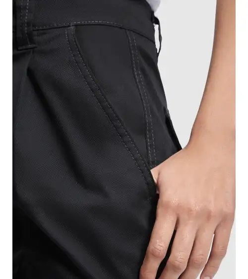 PANTALON DE MUJER MULTIBOLSILLOS ELÁSTICO NEGRO