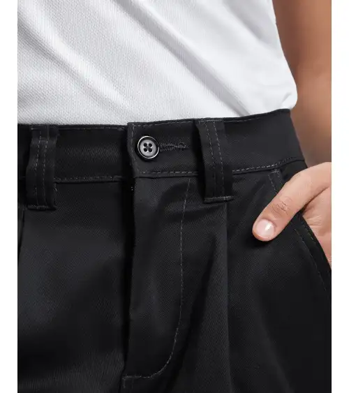 PANTALON DE MUJER MULTIBOLSILLOS ELÁSTICO NEGRO