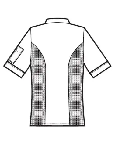 CHAQUETA COCINA MANGA CORTA ALGODÓN LINO DIAGRAMA ESPALDA