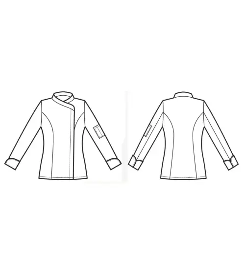 CHAQUETA DE COCINA MANGA CORTA MUJER ALGODÓN LINO