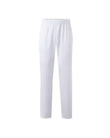 PIJAMA SANITARIA CUELLO EN PICO, BLANCO PANTALON