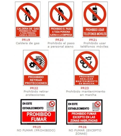 SEÑAL DE PROHIBICIÓN DE ACTOS O COMPORTAMIENTOS 1