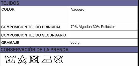 cuidados de la prenda